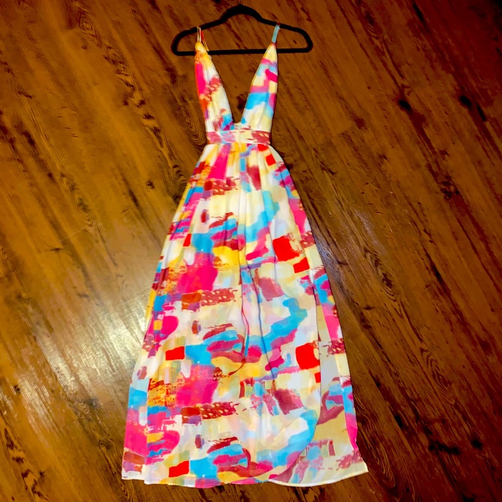 Cross cross back maxi dress